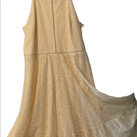 Vince Camuto lace halter sundress size 12 Ivory High Low Hem Lined $148 NWT - Picture 3 of 12